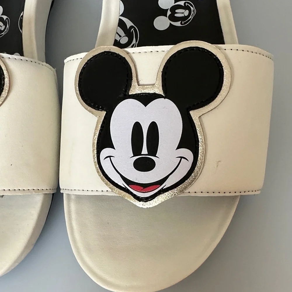 Disney Mickey Mouse Slide Sandals - Cream and Black